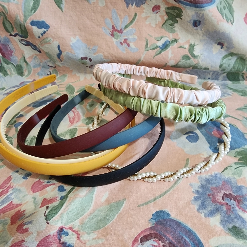 Assorted Women's Headbands Yellow, Black, Blue, Burgundy, Green, Cream Pistachio